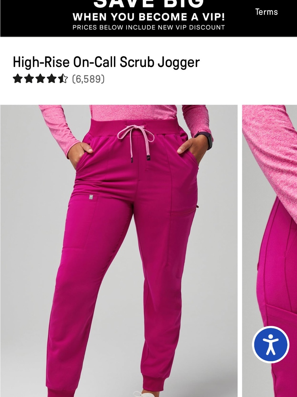 Fabletics High-Rise On-Call Scrub Jogger - Magenta Pink